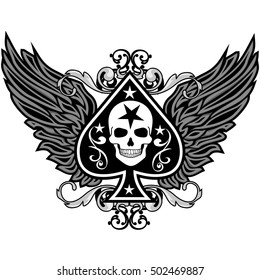 Gothic Coat Arms Skull Ace Spades Stock Vector (Royalty Free) 502469887 ...