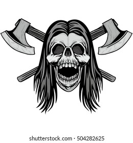 Gothic coat of arms with skull and axes, grunge.vintage design t-shirts