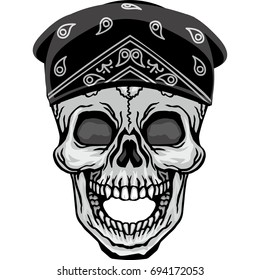 Gothic coat of arms with skull and bandana , grunge vintage design t shirts