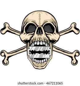 Gothic coat of arms with skull and blade, grunge.vintage design t-shirts