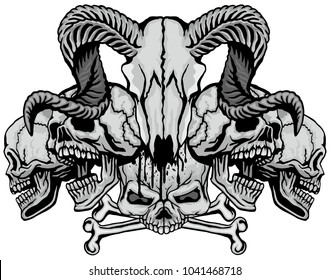 Gothic coat of arms with skull, grunge vintage design t shirts