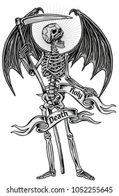 Gothic coat of arms with skull, grunge vintage design t shirts
