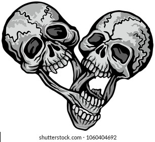Gothic coat of arms with skull, grunge vintage design t shirts