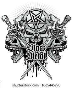 Gothic coat of arms with skull, grunge vintage design t shirts