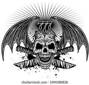 Gothic coat of arms with skull, grunge vintage design t shirts

