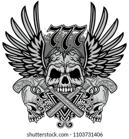 Gothic coat of arms with skull, grunge vintage design t shirts