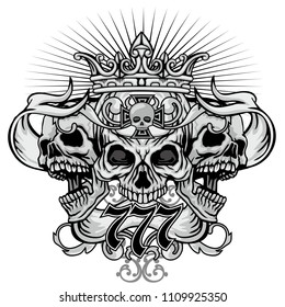 Gothic coat of arms with skull, grunge vintage design t shirts
