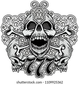 Gothic coat of arms with skull, grunge vintage design t shirts

