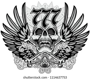 Gothic coat of arms with skull, grunge vintage design t shirts