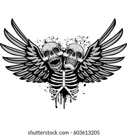 Gothic coat of arms with skull, grunge vintage design t shirts
