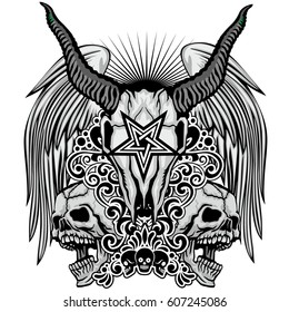 Gothic coat of arms with skull, grunge vintage design t shirts