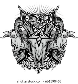 Gothic coat of arms with skull, grunge vintage design t shirts
