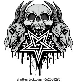 Gothic coat of arms with skull, grunge vintage design t shirts
