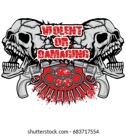 Gothic coat of arms with skull, grunge vintage design t shirts
