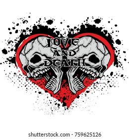 Gothic coat of arms with skull, grunge vintage design t shirts