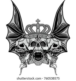 Gothic coat of arms with skull, grunge vintage design t shirts