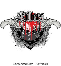 Gothic coat of arms with skull, grunge vintage design t shirts