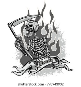 Gothic coat of arms with skull, grunge vintage design t shirts