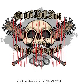 
Gothic coat of arms with skull, grunge vintage design t shirts