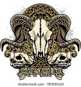 Gothic coat of arms with skull, grunge vintage design t shirts