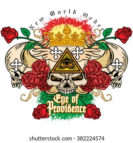 Gothic coat of arms with skull, grunge.vintage design t-shirts
