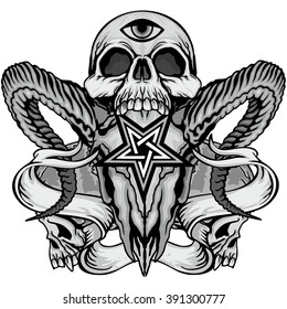 Gothic coat of arms with skull, grunge.vintage design t-shirts