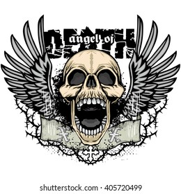 Gothic coat of arms with skull, grunge.vintage design t-shirts