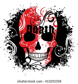 Gothic coat of arms with skull, grunge.vintage design t-shirts