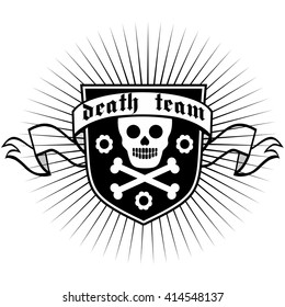Gothic coat of arms with skull, grunge.vintage design t-shirts