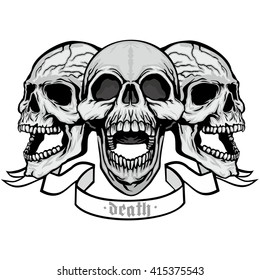 Gothic coat of arms with skull, grunge.vintage design t-shirts - Shutterstock ID 415375543