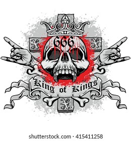 Gothic coat of arms with skull, grunge.vintage design t-shirts