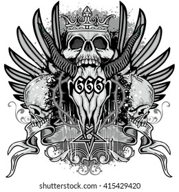 Gothic coat of arms with skull, grunge.vintage design t-shirts