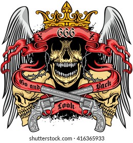 Gothic coat of arms with skull, grunge.vintage design t-shirts
