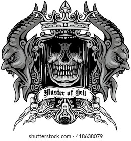 Gothic coat of arms with skull, grunge.vintage design t-shirts