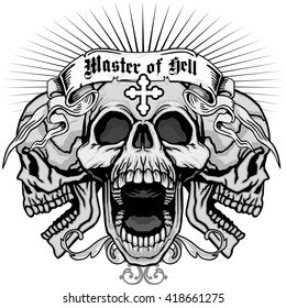 Gothic coat of arms with skull, grunge.vintage design t-shirts

