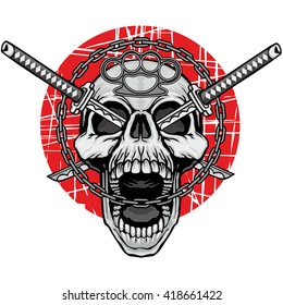 Gothic coat of arms with skull, grunge.vintage design t-shirts
