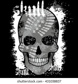 Gothic coat of arms with skull, grunge.vintage design t-shirts
