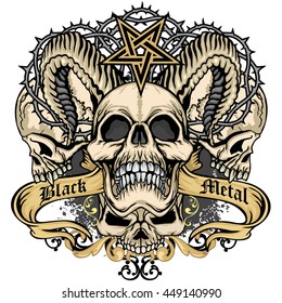 Gothic coat of arms with skull, grunge.vintage design t-shirts
