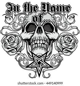 Gothic coat of arms with skull, grunge.vintage design t-shirts
