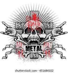 Gothic coat of arms with skull, grunge.vintage design t-shirts