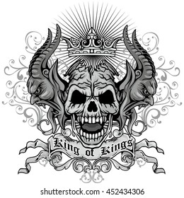 Gothic coat of arms with skull, grunge.vintage design t-shirts