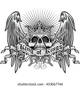 Gothic coat of arms with skull, grunge.vintage design t-shirts