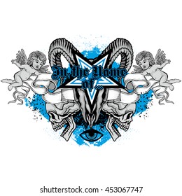Gothic coat of arms with skull, grunge.vintage design t-shirts