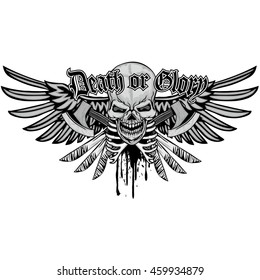 Gothic coat of arms with skull, grunge.vintage design t-shirts
