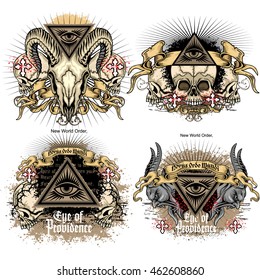 Gothic coat of arms with skull, grunge.vintage design t-shirts