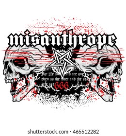 Gothic coat of arms with skull, grunge.vintage design t-shirts