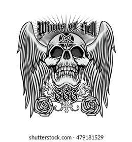 Gothic coat of arms with skull, grunge.vintage design t-shirts