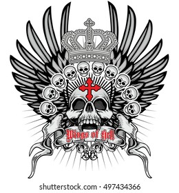 Gothic coat of arms with skull, grunge.vintage design t-shirts