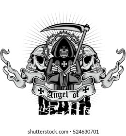 Gothic coat of arms with skull, grunge.vintage design t-shirts