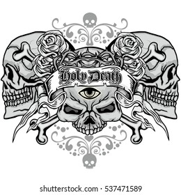 Gothic coat of arms with skull , grunge.vintage design t-shirts